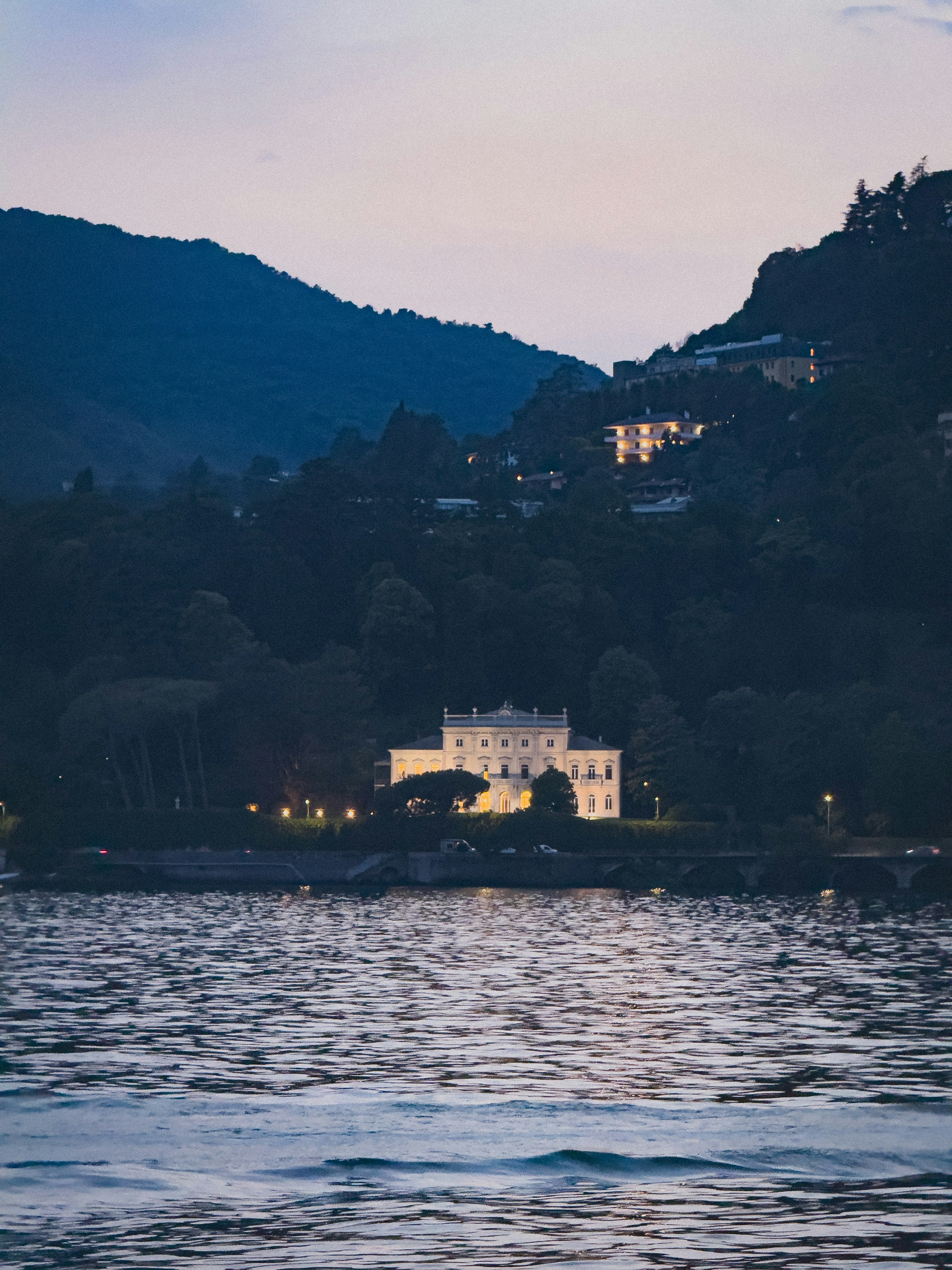 Luxury estate at twilight